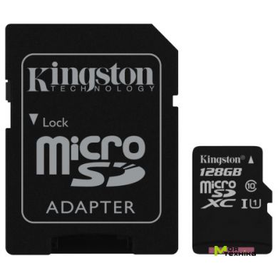 Карт. пам. Kingston microSDXC UHS-I 80R 128GB class 10+SD