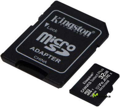 Карта памяти  Kingston microSDHC UHS-I 100R A1 32GB class 10+ad