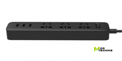 Удлинитель Mi Power Strip (3 розетки + 3 USB-port) Black